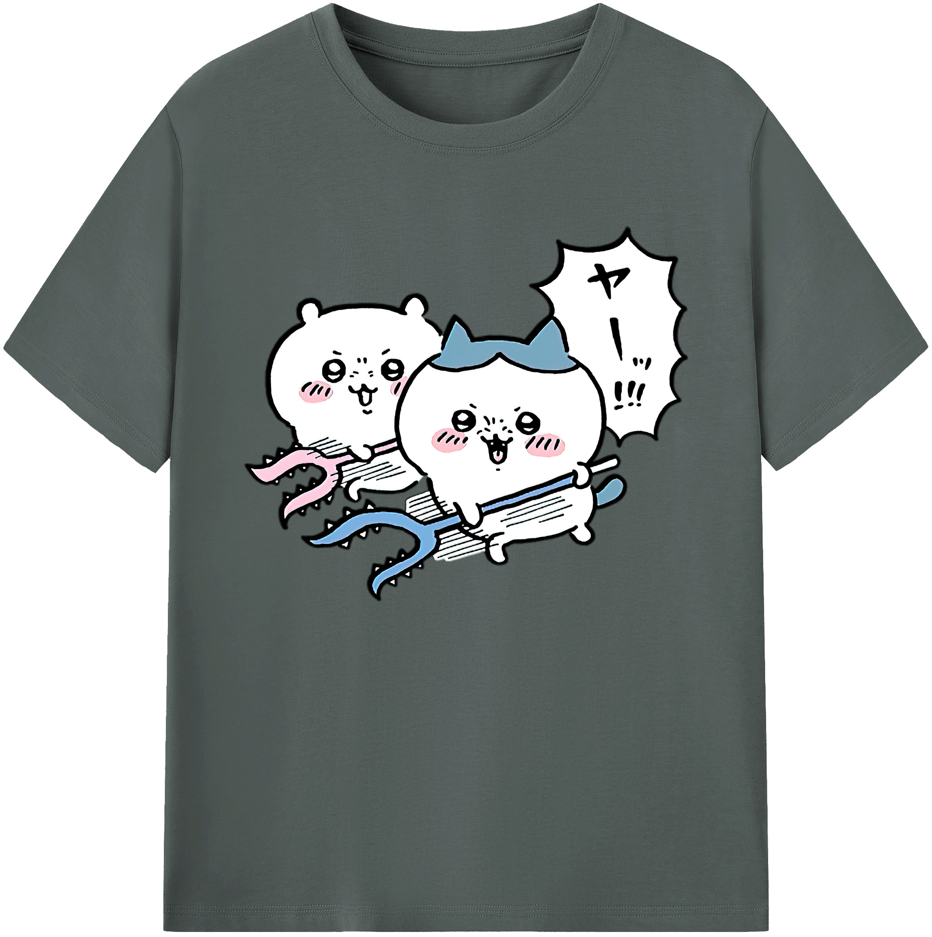 （画像用） ちいかわ ハチワレ Chii-kawa hachiware 綿100％ メンズ半袖Tシャツ｜肌触りやわらか＆通気性
